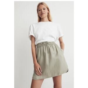 Madewell Linen-Blend Curved-Hem Mini Skirt‎ Size XS New with Tags